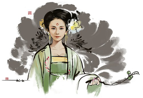 《精忠岳飞》曝水墨插画 刘诗诗林心如等入画