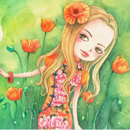 �ֻ�ˮ�ʲ廭��flower girls